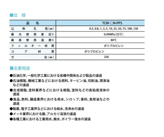 ADVANTEC トーセル TCW-100N-PPS25111185 1本 (ご注文単位1本) 【直送品】