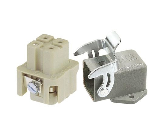 Harting ヘビーデューティ電源コネクタキット カプラキット メス 3 ＋ PE極 10A09200030801＋09200032711 1個 (ご注文単位1個) 【直送品】