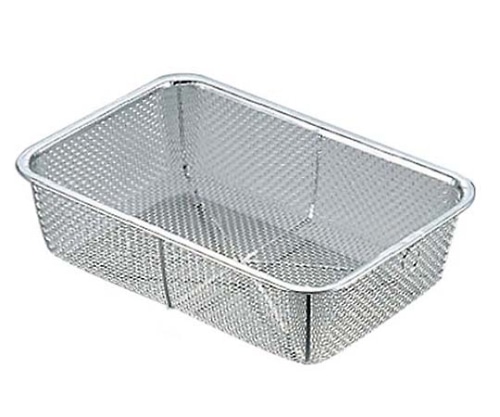 新越ワークス 18-8 特角深型 ザル 8号 355×240 特大 312915643800 1個 (ご注文単位1個) 【直送品】