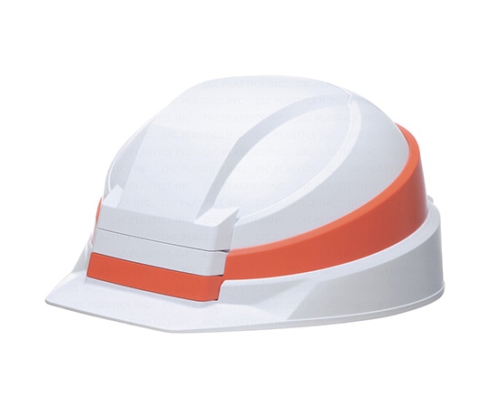 DICプラスチック 折りたたみ式ヘルメット IZANO2 ホワイト/オレンジラインAA21-W/O 1個 (ご注文単位1個) 【直送品】