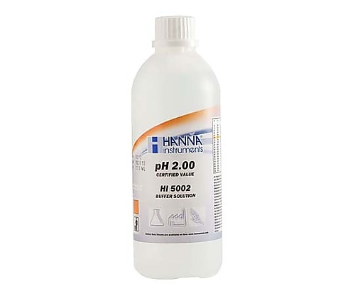ハンナ インスツルメンツ pH標準液 (テクニカルタイプ) pH2.00証明書付HI5002 1本 (ご注文単位1本) 【直送品】
