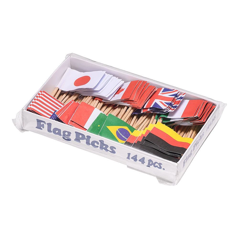 ヤマコー フラッグピック 万国旗 (144本入) (各国混合) 1ケース (ご注文単位1ケース) 【直送品】