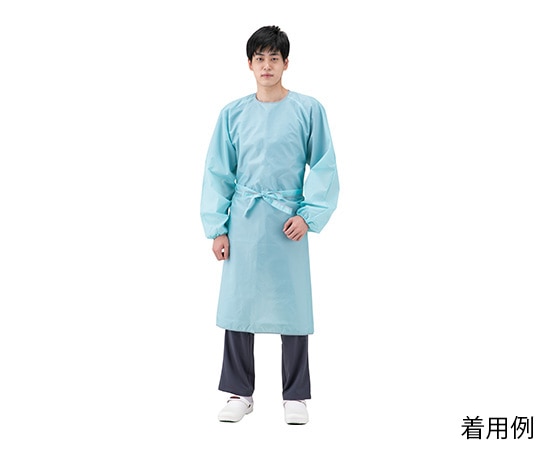 特殊衣料 洗える防護ガウン ミントグリーン L-LL1200 1枚 (ご注文単位1枚) 【直送品】