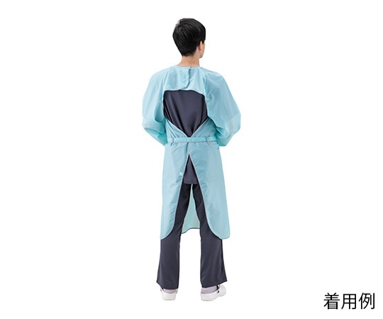 特殊衣料 洗える防護ガウン ミントグリーン L-LL1200 1枚 (ご注文単位1枚) 【直送品】