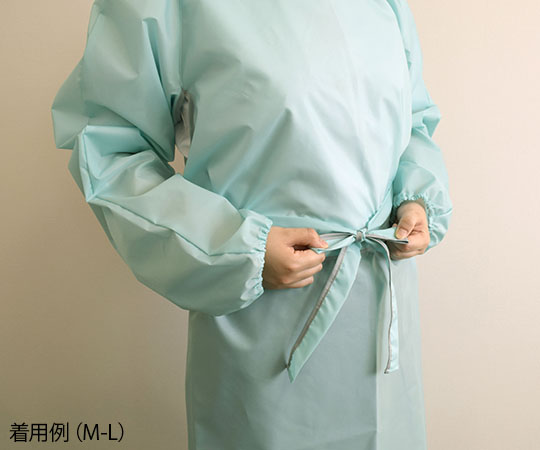 特殊衣料 洗える防護ガウン ミントグリーン L-LL1200 1枚 (ご注文単位1枚) 【直送品】