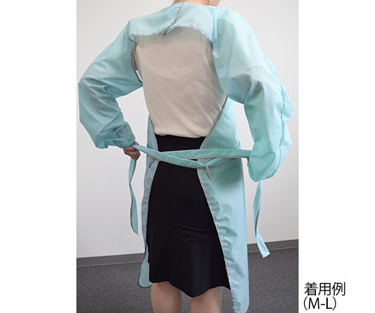 特殊衣料 洗える防護ガウン ミントグリーン L-LL1200 1枚 (ご注文単位1枚) 【直送品】