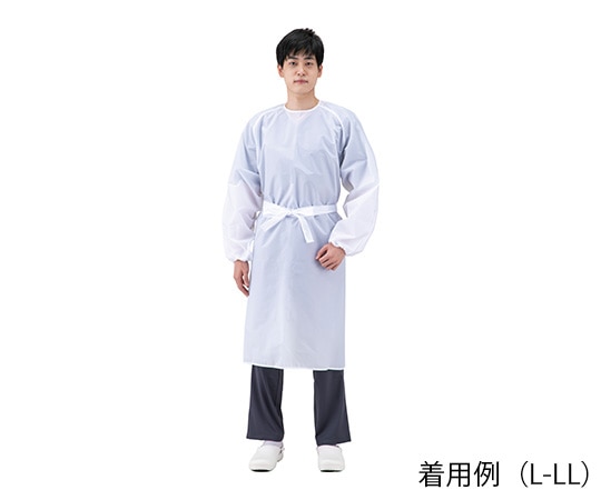 特殊衣料 洗える防護ガウン ホワイト M-L1200 1枚 (ご注文単位1枚) 【直送品】