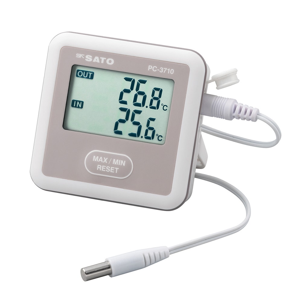 佐藤計量器製作所 2chデジタル最高最低温度計PC-3710 1台 (ご注文単位1台) 【直送品】