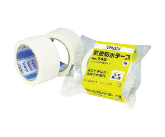 セキスイ 気密防水テープNo.740 50x20 白N740W01 1巻 (ご注文単位1巻) 【直送品】
