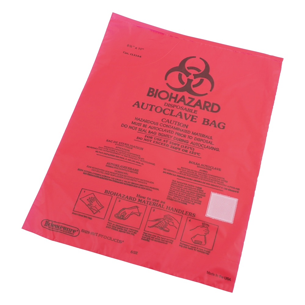 アズワン バイオハザードバッグ (卓上タイプ) 交換用バッグ100枚入F13166-0000 1箱 (ご注文単位1箱) 【直送品】