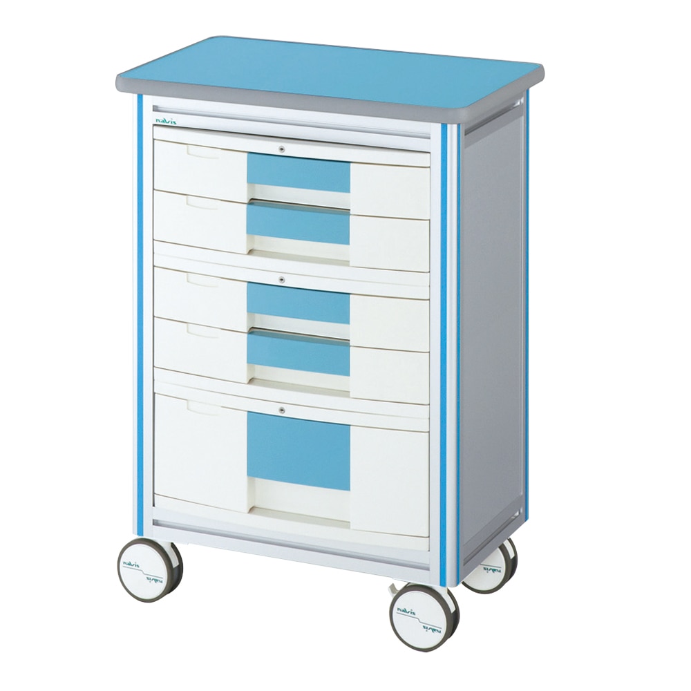 アズワン ヨーロピアンカートⅡ (回診タイプ) 5段ブルー 600×400×855mmES-A5B 1台 (ご注文単位1台) 【直送品】