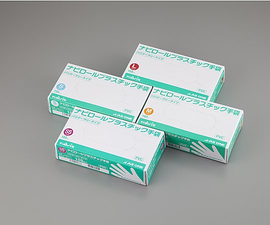 アズワン ナビロールプラスチック手袋 パウダー無 S 100入 1箱 (ご注文単位1箱) 【直送品】