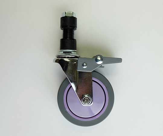 アズワン キャスター ゴム止め式 23mm用 紫 φ75mmストッパー付75USKP22 1個 (ご注文単位1個) 【直送品】