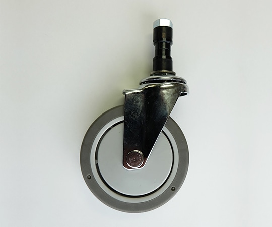 アズワン キャスター ゴム止め式 23mm用 グレー φ100mmストッパー無100UKBR22 1個 (ご注文単位1個) 【直送品】