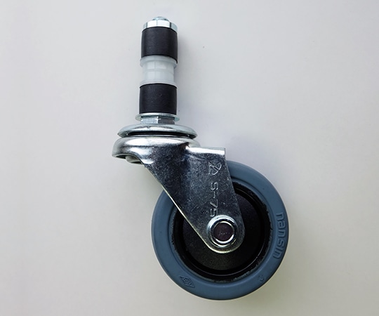 アズワン 静音キャスター ゴム止め式 23mm用 グレー φ75mmストッパー無GES75NRC22S0 1個 (ご注文単位1個) 【直送品】