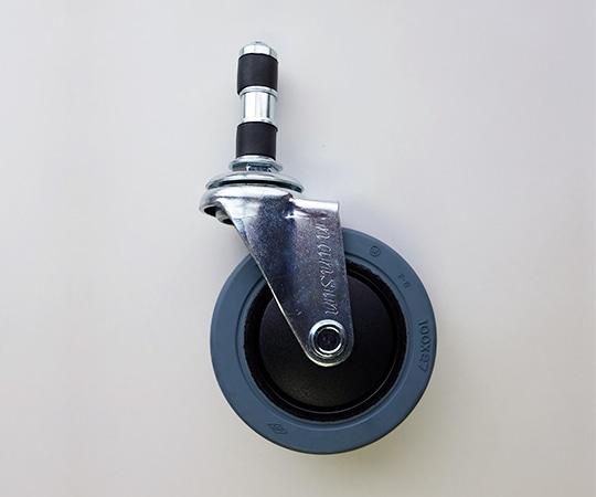 アズワン 静音キャスター ゴム止め式 20mm用 グレー φ100mmストッパー無GES100NRC18S0 1個 (ご注文単位1個) 【直送品】