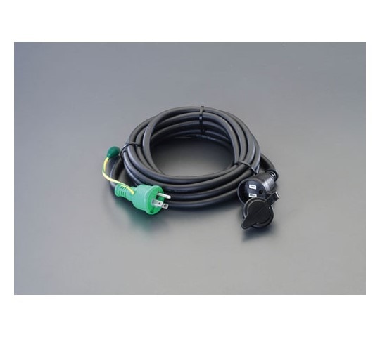 エスコ AC125V/15A/ 5m 延長コード (アース付/防雨型) EA815GB-36 1本 (ご注文単位1本) 【直送品】