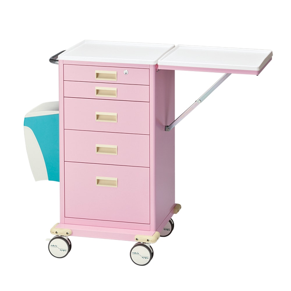 アズワン カラフルミニカート (ダストボックス付) ピンク 703×554×955CMCD-P 1個 (ご注文単位1個) 【直送品】