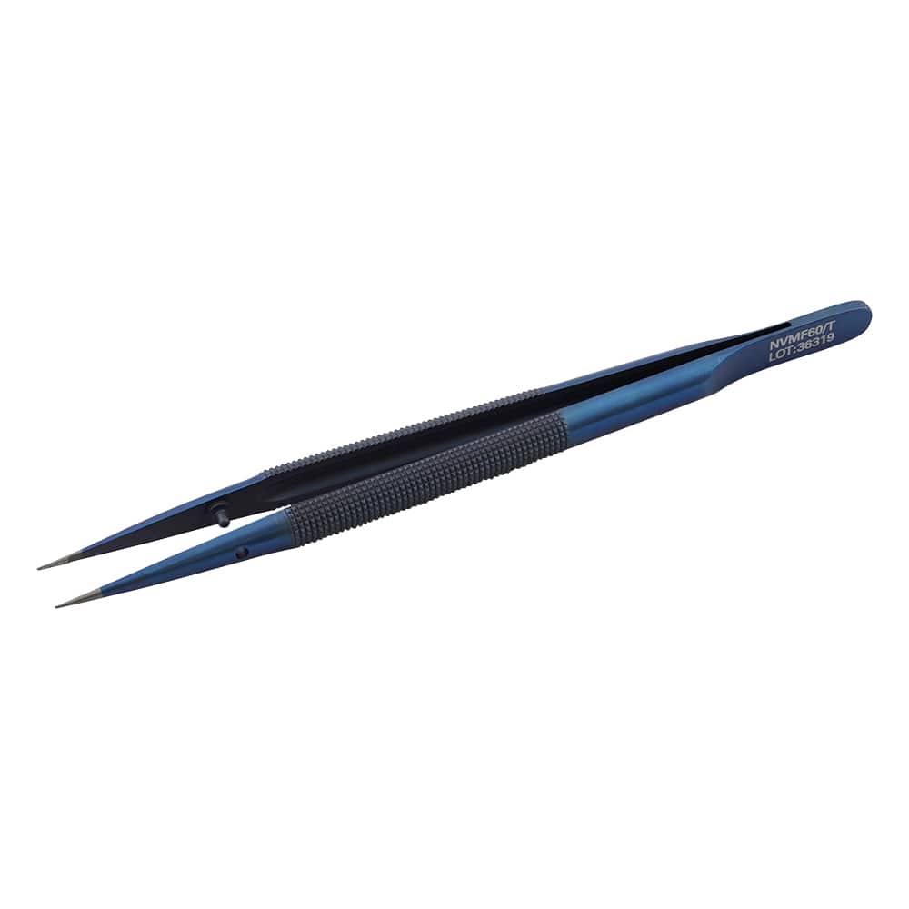 アズワン ラウンドハンドルマイクロピンセット (チタン製) 直NVMF 60/T 1個 (ご注文単位1個) 【直送品】