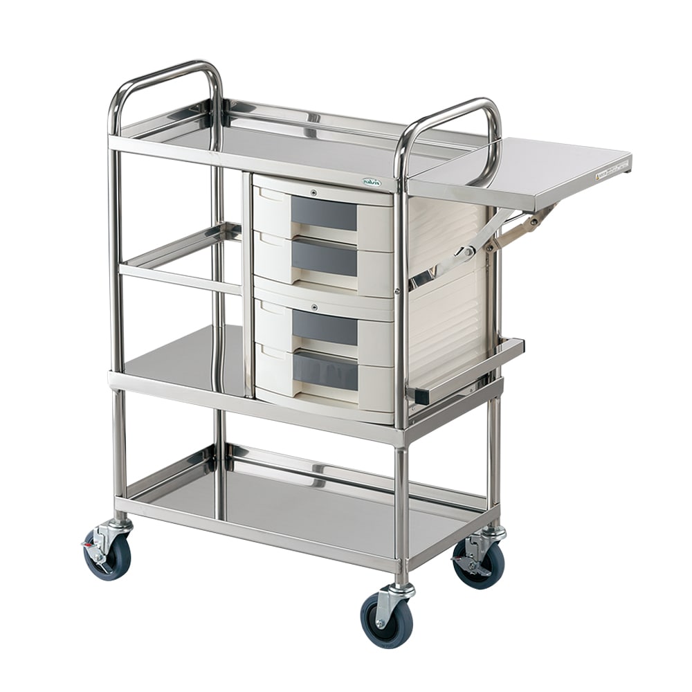 アズワン とっても静かな処置車 (トレイBOX) A4用TSS-C2 1台 (ご注文単位1台) 【直送品】