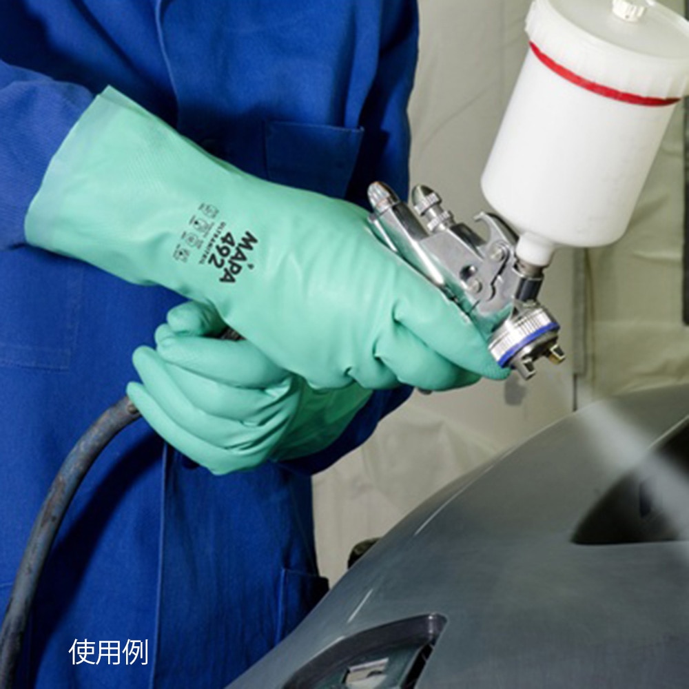 MAPA ニトリル手袋 (滑止エンボス加工/内側綿加工仕上げ) XL492-9 1双 (ご注文単位1双) 【直送品】