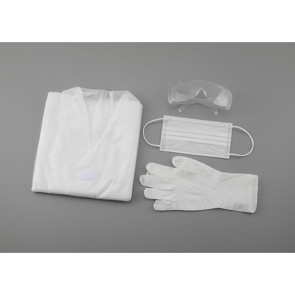 アズワン ディスポ実験着セットL 保護メガネ付 1セット (ご注文単位1セット) 【直送品】