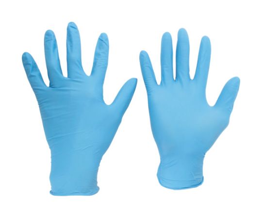 ミドリ安全 ニトリル使い捨て手袋 ベルテ750K ブルー 粉なし 100枚入 LサイズVERTE-750K-L 1箱 (ご注文単位1箱) 【直送品】