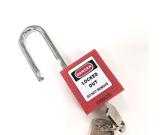 セーフラン安全用品 ロックアウト用パドロック (赤) 吊 38mmタイプ14657-1 1個 (ご注文単位1個) 【直送品】