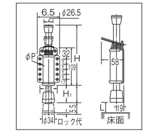 ハンマーキャスター フリーロック 900-A900A220 1個 (ご注文単位1個) 【直送品】