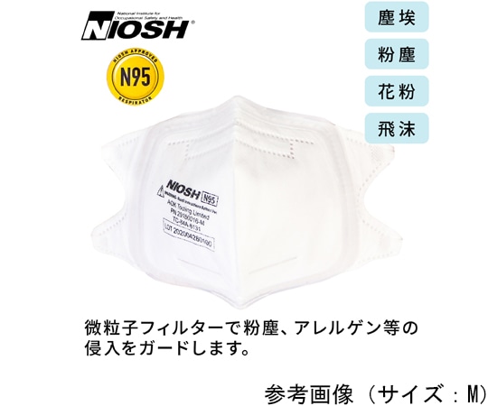 アズワン Niosh認証 Softseal Vfold N95マスク (折り畳み型) L 10枚入×30箱20180016-L 1ケース (ご注文単位1ケース) 【直送品】