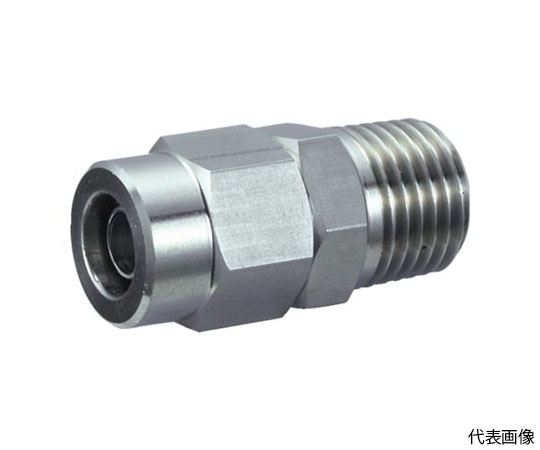 アズワン SUSメイルコネクタ 適用チューブ径6X4 ねじR1/8TS6-01M 1個 (ご注文単位1個) 【直送品】