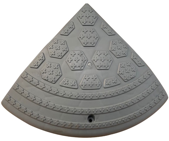 セーフラン安全用品 段差プレート (コーナー用) 340×340×150mm 1.6kg/p 連結用ネジ付属 グレーJ2409 1個 (ご注文単位1個) 【直送品】