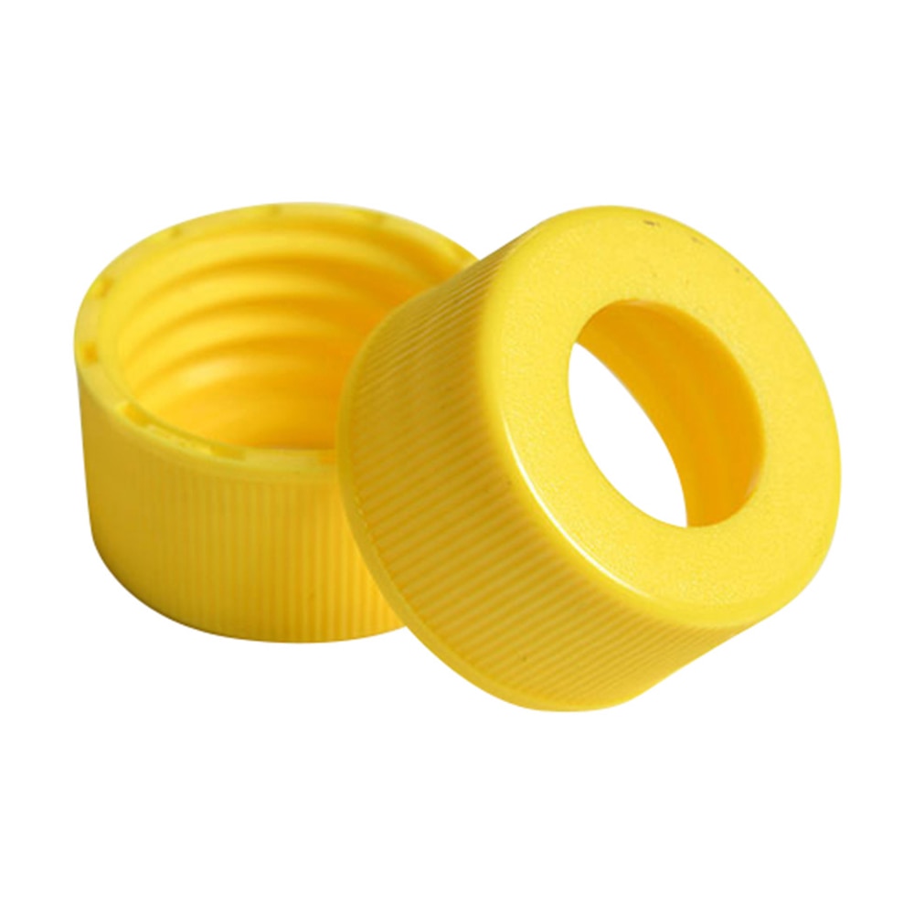 Quality Environmental Containers 飲料水分析用EPAバイアル・VOC/VOA用 穴あきキャップ (黄) 100個入1M24-414Y 1箱 (ご注文単位1箱) 【直送品】