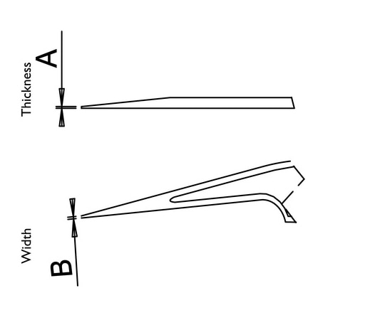 DUMONT DUMONT 超精密ピンセット DUMOXEL (デュモクセル) 厚み0.08 /幅0.13mm0103-5A-PO 1本 (ご注文単位1本) 【直送品】