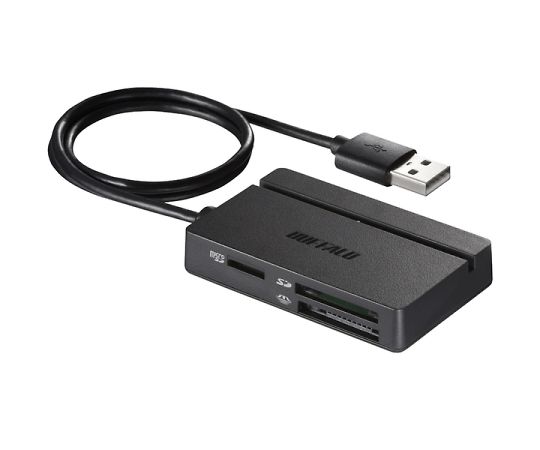 >BUFFALO USB2.0 マルチカードリーダー/ライター スタンダードモデル ブラックBSCR100U2BK 1個 (ご注文単位1個) 【直送品】