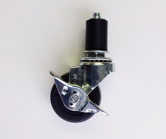 アズワン キャスター ゴム止め式 23mm用 黒 φ50mmストッパー付GR50RM22S1 1個 (ご注文単位1個) 【直送品】