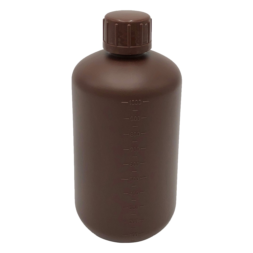 アズワン 細口丸型遮光瓶SCC (茶) 1000mL 1個×5袋入 1パック (ご注文単位1パック) 【直送品】