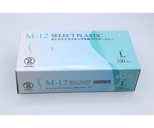 リーブル セレクトプラスチック手袋パウダーフリー L 100枚M-12 1箱 (ご注文単位1箱) 【直送品】