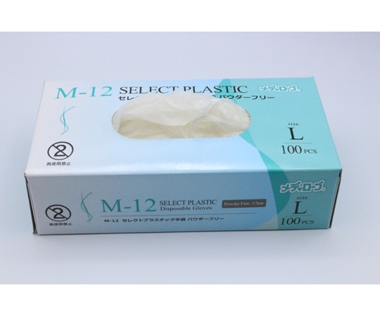 リーブル セレクトプラスチック手袋パウダーフリー L 100枚M-12 1箱 (ご注文単位1箱) 【直送品】