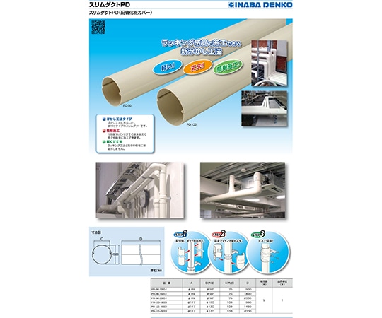 因幡電工 スリムダクトPDPD-90-1500-I 1個 (ご注文単位1個) 【直送品】