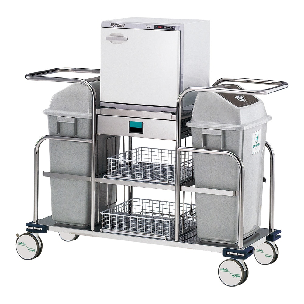 アズワン 清拭オムツ交換車 38L (おしぼり150～200本収納) PPL-2-T38 1台 (ご注文単位1台) 【直送品】