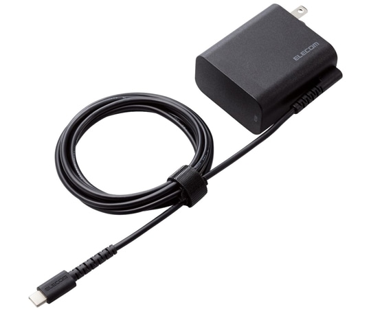 エレコム ノートPC用ACアダプター Type-C USB Power Delivery対応 45W ケーブル一体型 1.8m ブラックACDC-PD2545BK 1個 (ご注文単位1個) 【直送品】