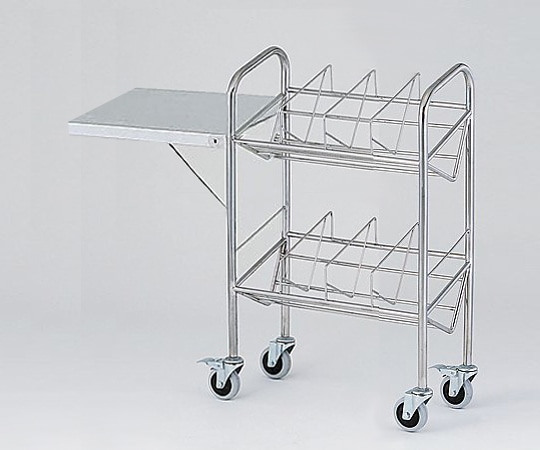 アズワン カルテワゴン (パイプタイプ) 670×318×1010mm 補助板付40P-S 1台 (ご注文単位1台) 【直送品】