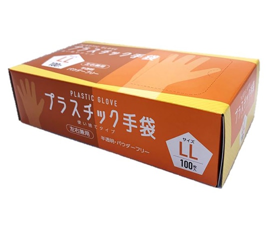 CGM プラスチック手袋 100枚入 LL#008 1箱 (ご注文単位1箱) 【直送品】
