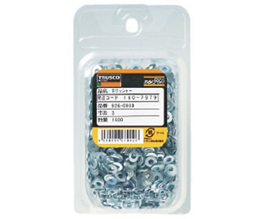 アズワン 平ワッシャー JIS ユニクロ M4 800個入B26-0004 1パック (ご注文単位1パック) 【直送品】