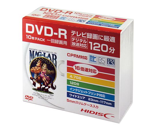 磁気研究所 メディアディスク DVD-R 10枚入HDDR12JCP10SC 1ケース (ご注文単位1ケース) 【直送品】