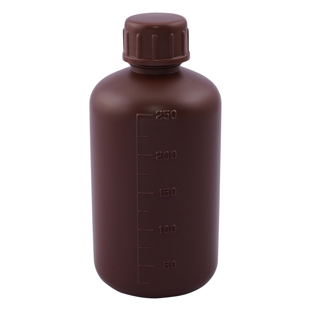 アズワン 細口丸型遮光瓶SCC (茶) 250mL 5個×2袋入 1パック (ご注文単位1パック) 【直送品】