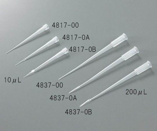 アズワン ゲル用チップ ラック入り 200μL 平 0.37mm4837-0A 1箱 (ご注文単位1箱) 【直送品】
