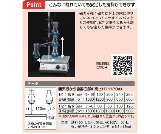 東京理化器械 (EYELA) マグネチックスターラー (デジタル表示) RCX-1100D 1台 (ご注文単位1台) 【直送品】