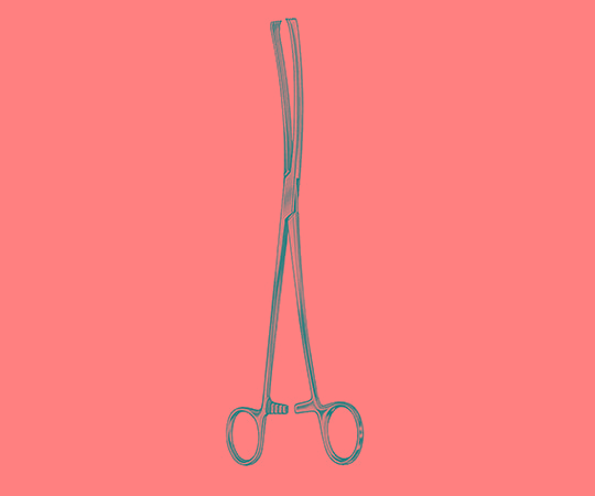 アトムメディカル 膣部弯曲鉗子19213 1個 (ご注文単位1個) 【直送品】